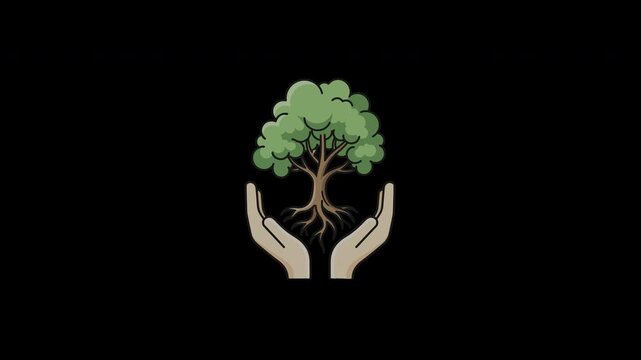A powerful animated video symbolizing environmental protection, sustainable growth, and the vital role of human care in nurturing our planet's future