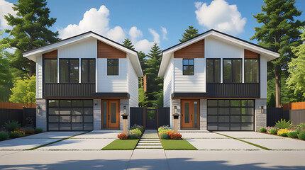 Ultrarealistic 3D Architectural render of a modern house