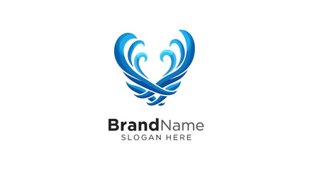 Obraz premium Blue Bird Logo Design Template Placeholder.