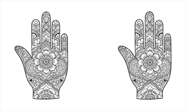 Professional Henna Mehndi Design Collection Intricate Mandala and Floral Hand Art Illustration for Bridal and Festive Events