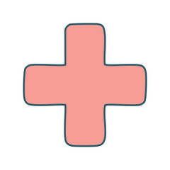 Obraz premium Pink Plus Icon - Add and Create Symbol