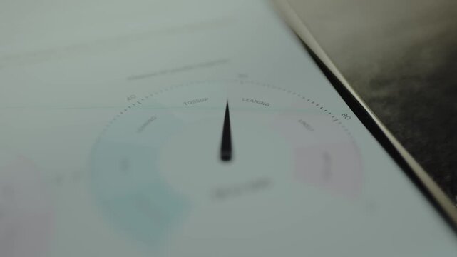 Probability gauge visualization indicating a value of approximately 60, labeled as LEANING