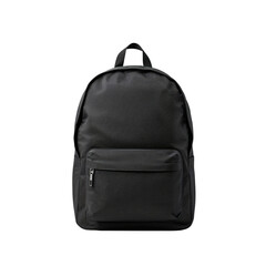 Naklejka premium Stylish Black Backpack With a Smooth Texture and Practical Front Pocket for Everyday Use