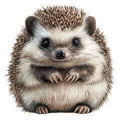 Hedgehog, playful watercolor vector painting with subtle shadowing and soft gradients, isolated on a white background. © skynora