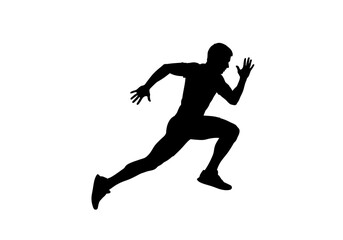 silhouette of a young man jumping