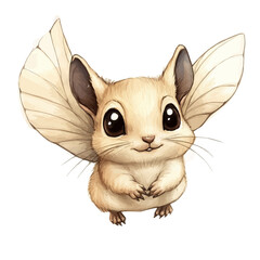 watercolor hand-drawn of Flying Squirrel, isolated on a white background. © skynora