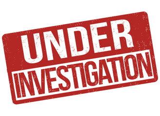 Under investigation grunge rubber stamp