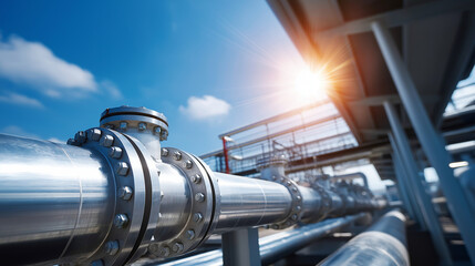 Modern industrial water treatment plant facility under brilliant clear blue sky advanced clean water management systems infrastructure technology investment environmental