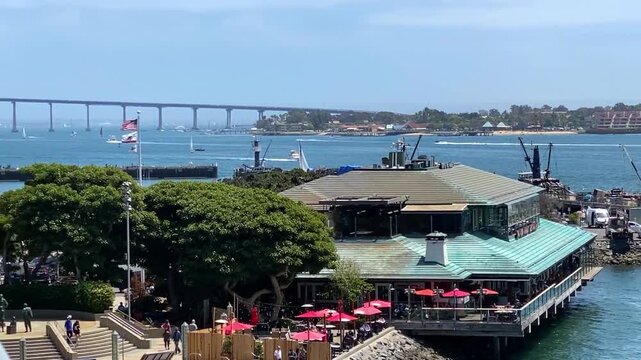San Diego Bay View: Coronado Island Bridge, Downtown Skyline and Waterfront Park
