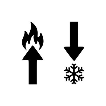 Heat Up and Cool Down Temperature Control Icons
