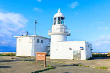 秋の竜飛崎灯台　青森県東津軽郡　Tappizaki Lighthouse in autumn. Aomori Pref, Higashitsugaru District.