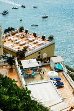 Luxury Terrace Overlooking Blue Sea