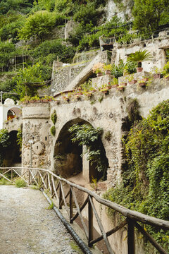 Ancient Stone Structure in Mountain Village