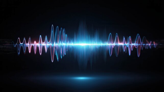 Waveform style light with horizontal glow and reflection