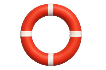 Red lifebuoy floating, providing emergency water rescue safety