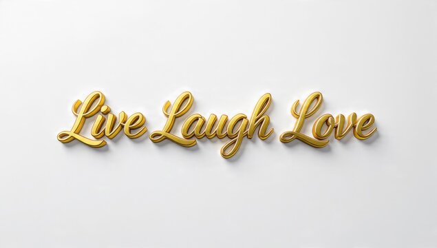 Live Laugh Love Gold Text Sign