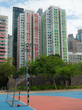 Sports field in Victoria Park in Hong Kong 