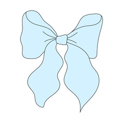 Light blue ribbon bow vector illustration
