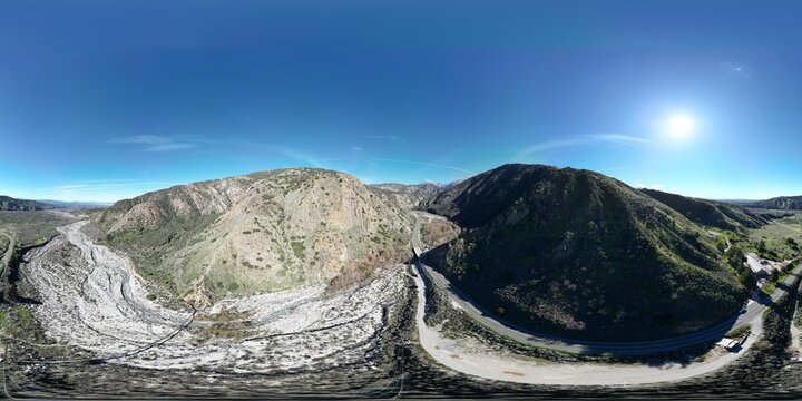 A UAV Drone Aerial Survey of  The Mill Creek Strand of the San Andreas Fault in California along Highway 38 near Forest Falls and Yucaipa looking at the landforms caused by Plate Tectonics 