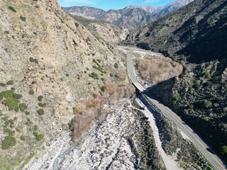 A UAV Drone Aerial Survey of  The Mill Creek Strand of the San Andreas Fault in California along Highway 38 near Forest Falls and Yucaipa looking at the Mill Creek San Andreas Junction