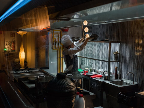 Chef working at fancy restaurant 
