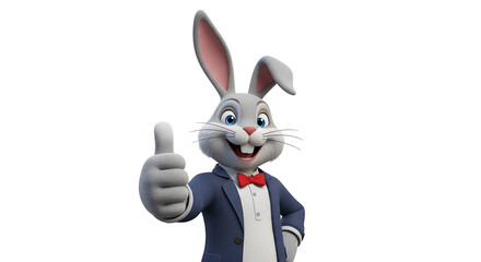 Obraz premium Easter bunny giving thumbs up gesture
