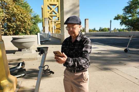 man using scooter 