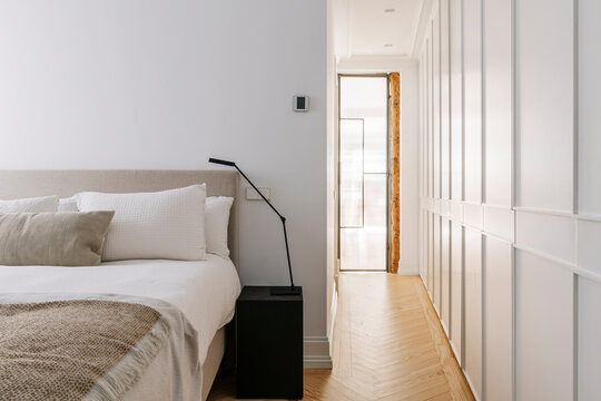 Bedroom With Hallway Light