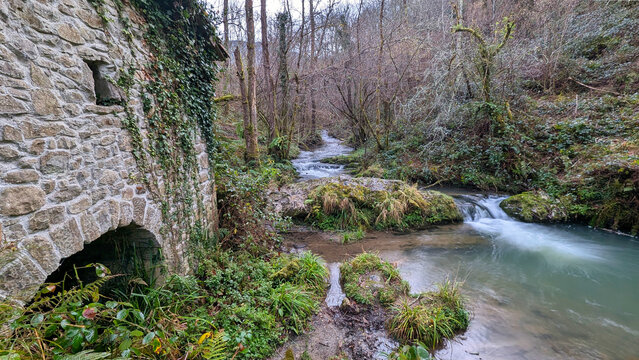 Barrial Mill on the Bimenes Mills Route, PR-AS 141, the municipality of Bimenes, Asturias, Spain