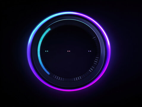 Futuristic Glowing Neon Circle Interface 