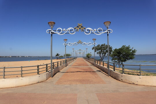 Scenic Riverwalk Promenade in Encarnacion, Paraguay