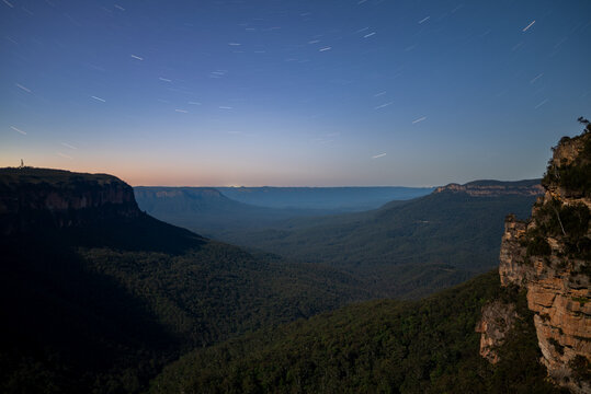 Star trails over the Blue mountains 