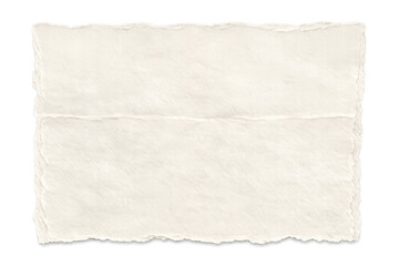 Obraz premium Ripped beige paper piece featuring a folded line, rough edges, and a textured surface, isolated on a transparent background