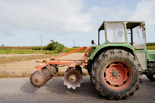Vintage Tractor with Disc Harrow