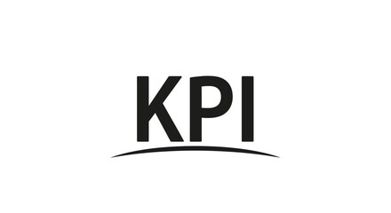 Obraz premium Modern KPI (Key Performance Indicator) text with a subtle curved line, symbolizing business metrics, strategic growth, and performance measurement.
