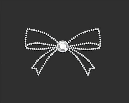 bow ribbon coquette isolated on white rhinestone strass diamond	