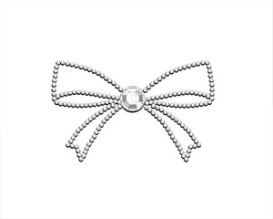 bow ribbon coquette isolated on white rhinestone strass diamond	