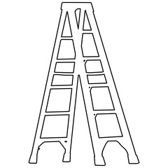 An outline of a stepladder