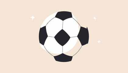 Fototapeta premium Soccer Ball Illustration: Classic Design on Light Background