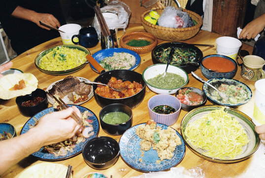 A multicultural home made  feast 
