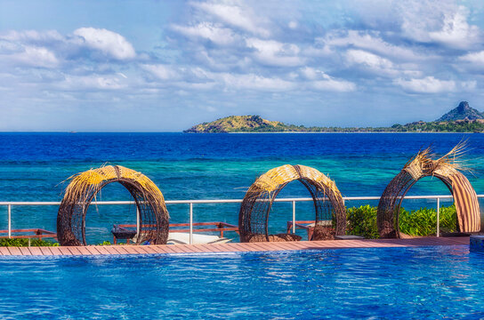 Fiji Resort Pool three shell eggs seats