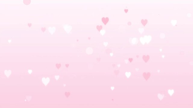 Seamless loopable Soft Pastel Cute Hearts Wedding Background Loop. High quality 4k rendered abstract animation featuring gather motion. Perfect for video production, social media, weddings, and events