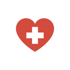 Obraz premium A red heart with a white medical cross