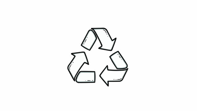Recycling symbol made of arrows.