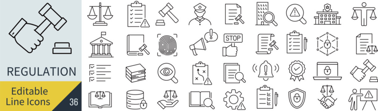 線の編集ができる規則に関するアイコンセット（アウトライン化していない）