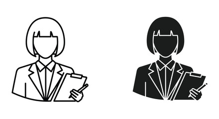 Businesswoman and female robot holding tablet flat vector illustration isolated on white background futuristic technology concept