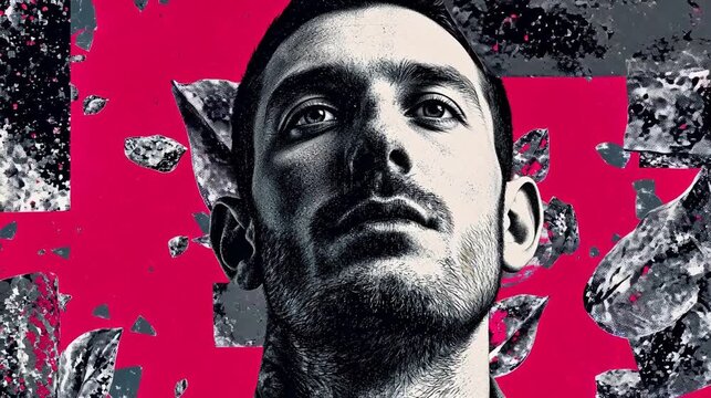 Portrait of a man with abstract background