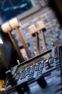 Flight Management Panel Detail Inside Cockpit