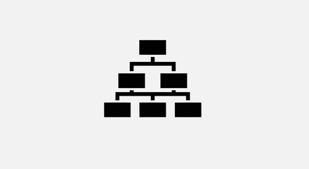 Fototapeta premium Simple Black Organizational Chart Diagram.