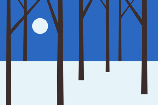 Minimalist winter forest